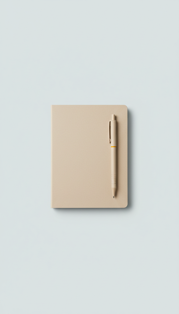 Oat-Colored Notebook With Pen