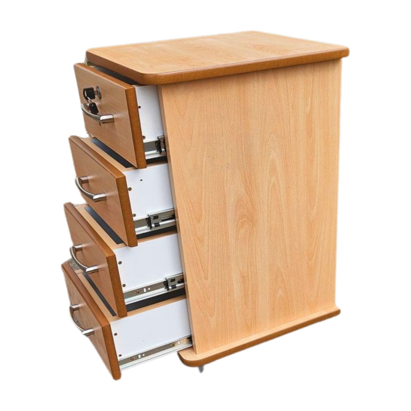 4 Drawer Bedside locker with lock and castors - J&L Healthcare Furniture