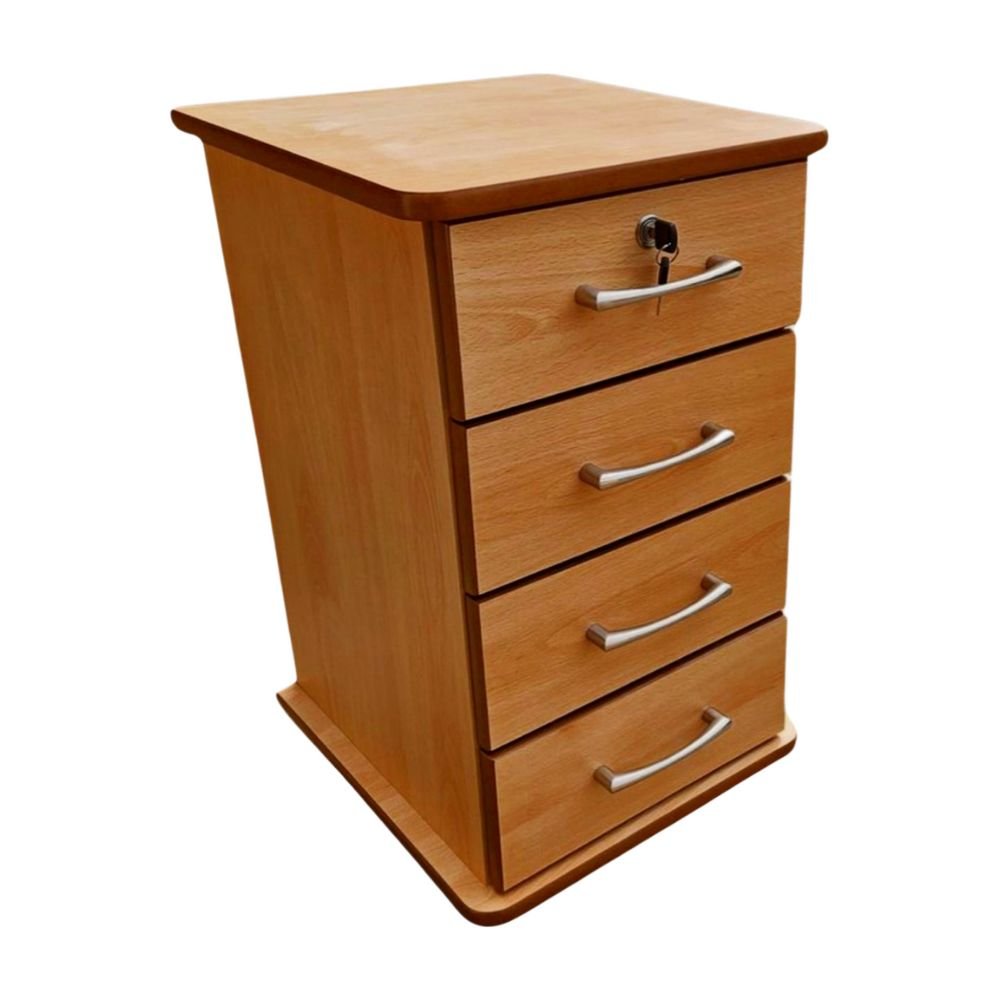 4 Drawer Bedside locker with lock and castors - J&L Healthcare Furniture