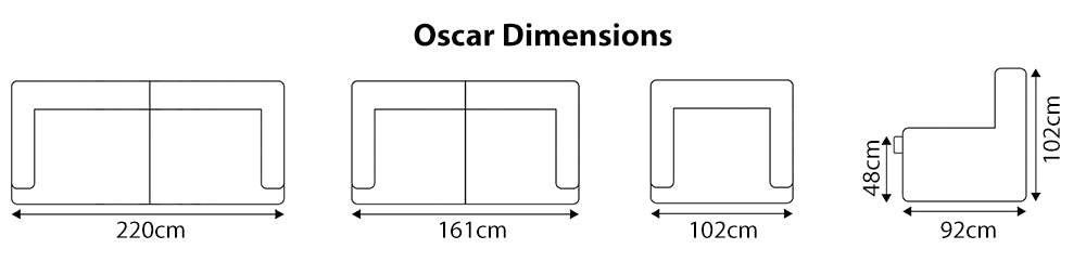 Oscar 3 Seater Leather Couch