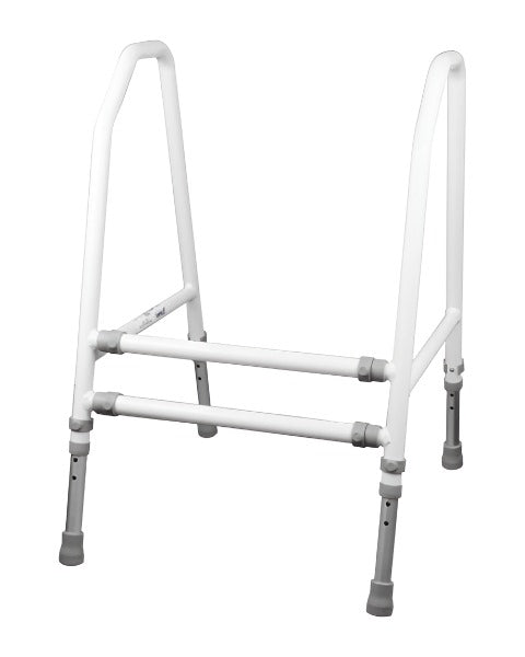 Self-standing support rail, height adjustable