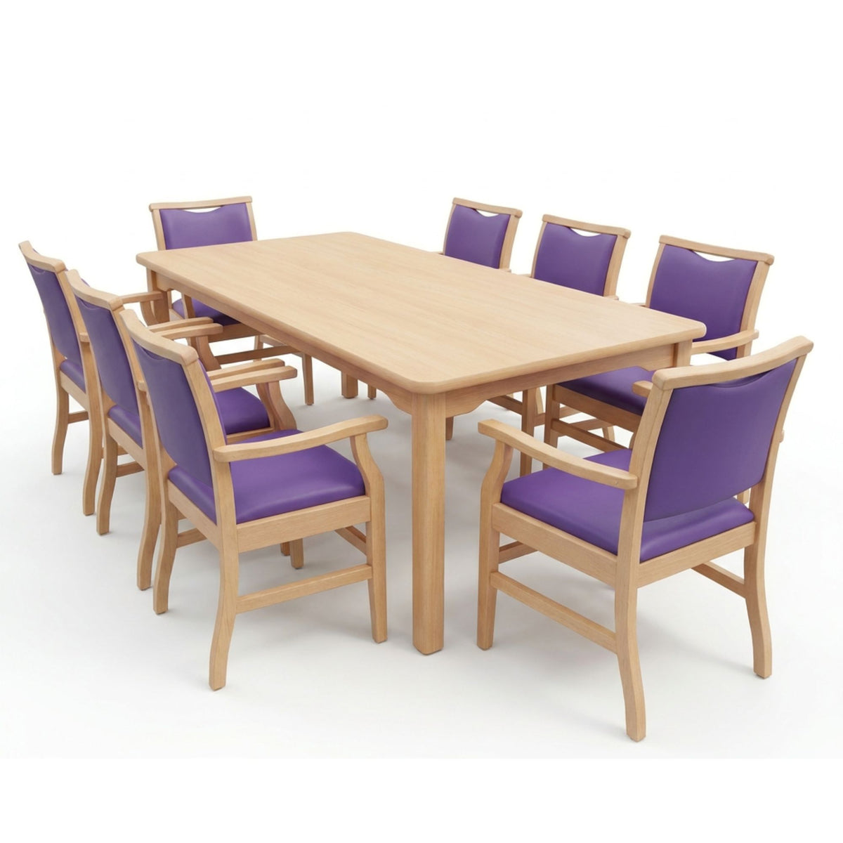 8 Person Dining Table Set | Nursing Home & Healthcare Furniture